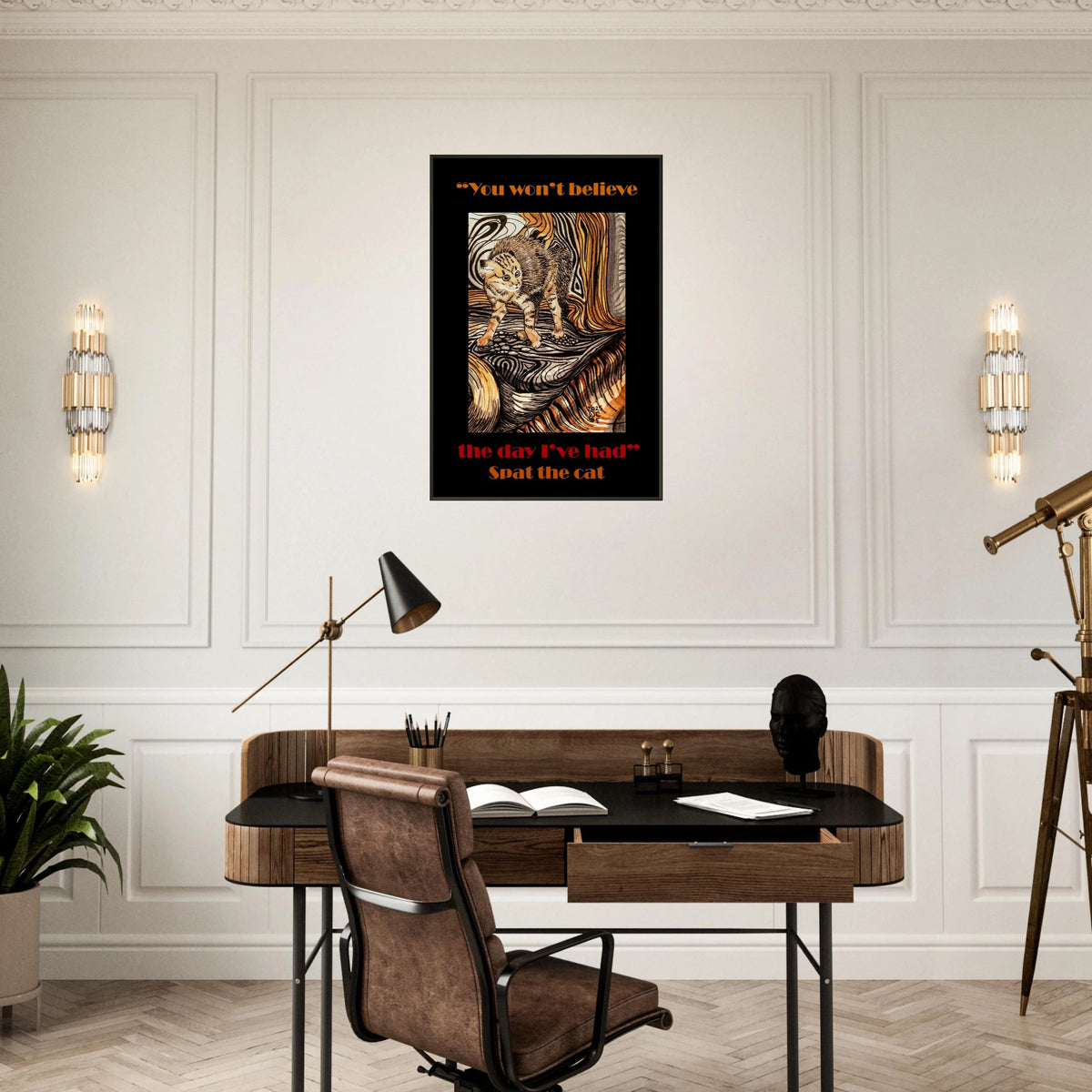 Spat Design Spat the Cat Premium Semi-Glossy Paper Metal Framed Poster – Creative Eddy