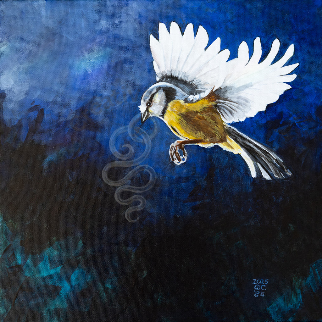 Serene Sparrow Canvas Print – Captivating Dusk Homeward Flight Art