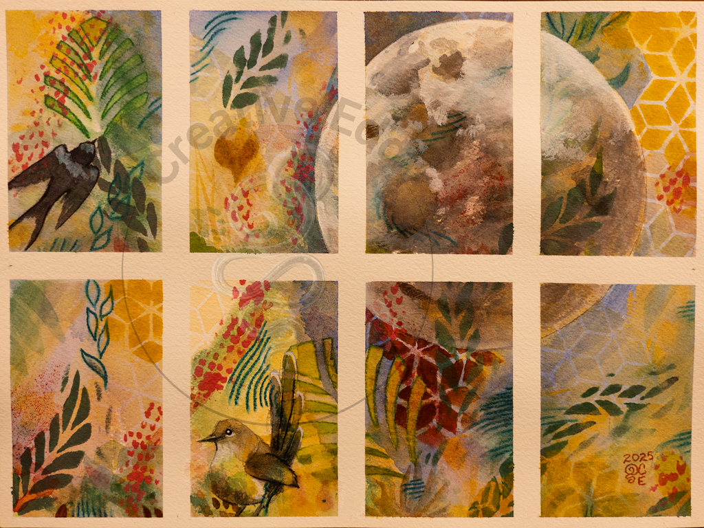 Out the Window -watercolor print-Foam Landscape Print